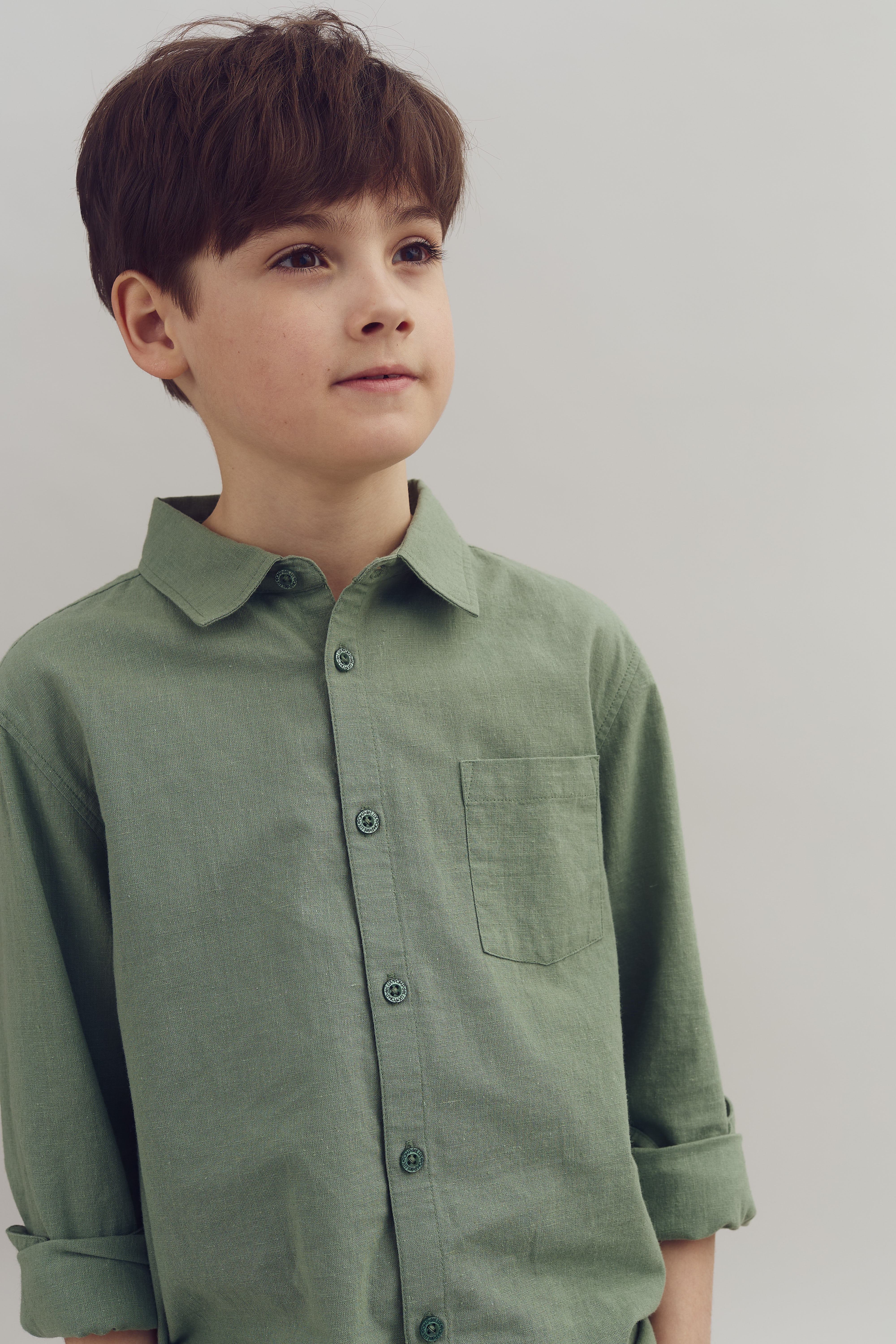 Leinenhemd - Tween - Green | 100172 Pelle