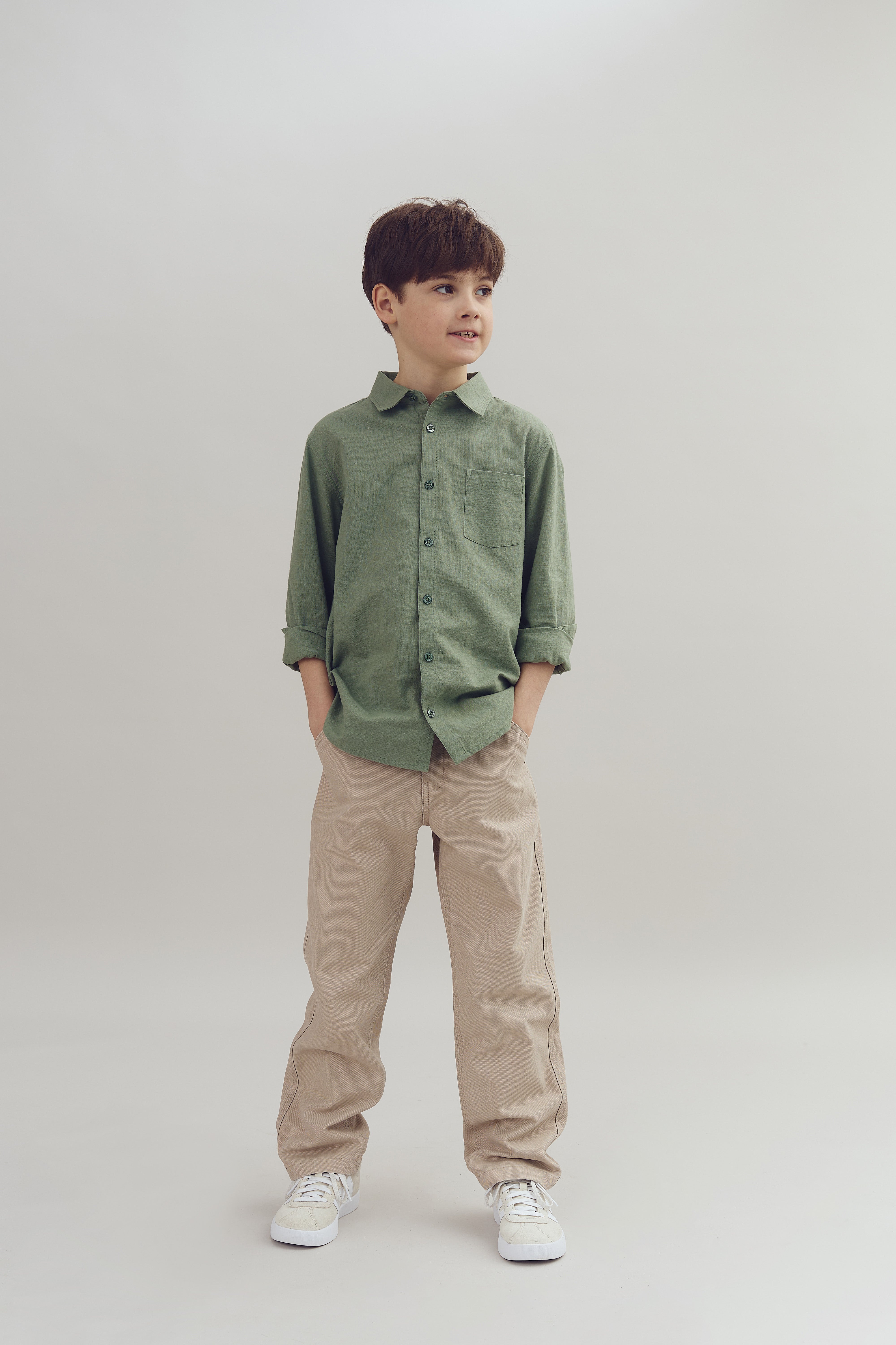 Leinenhemd - Tween - Green | 100172 Pelle