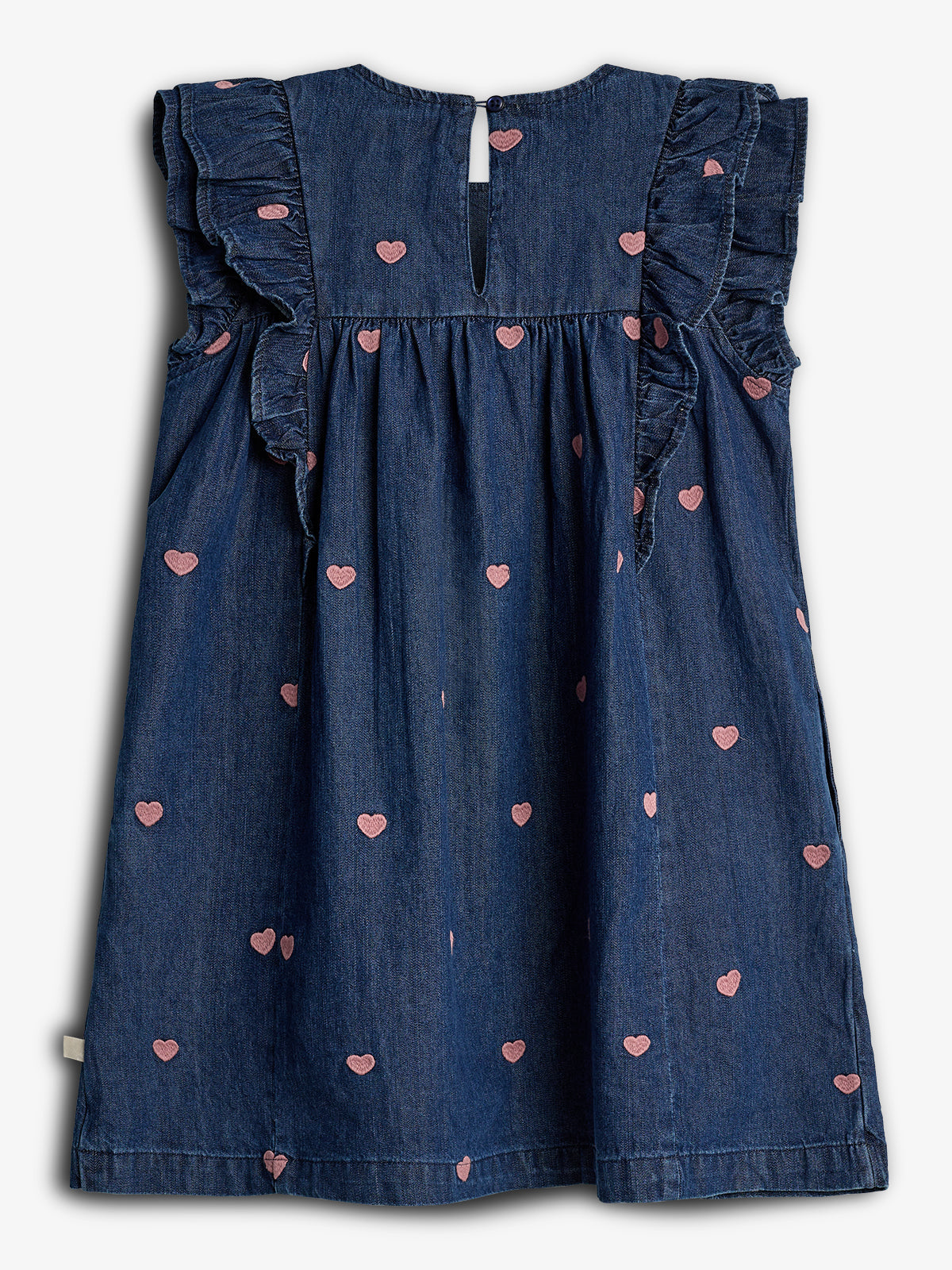 Jeanskleid mit Stickerei - Dark Blue Denim with Rose Heart | 100184 Debbie