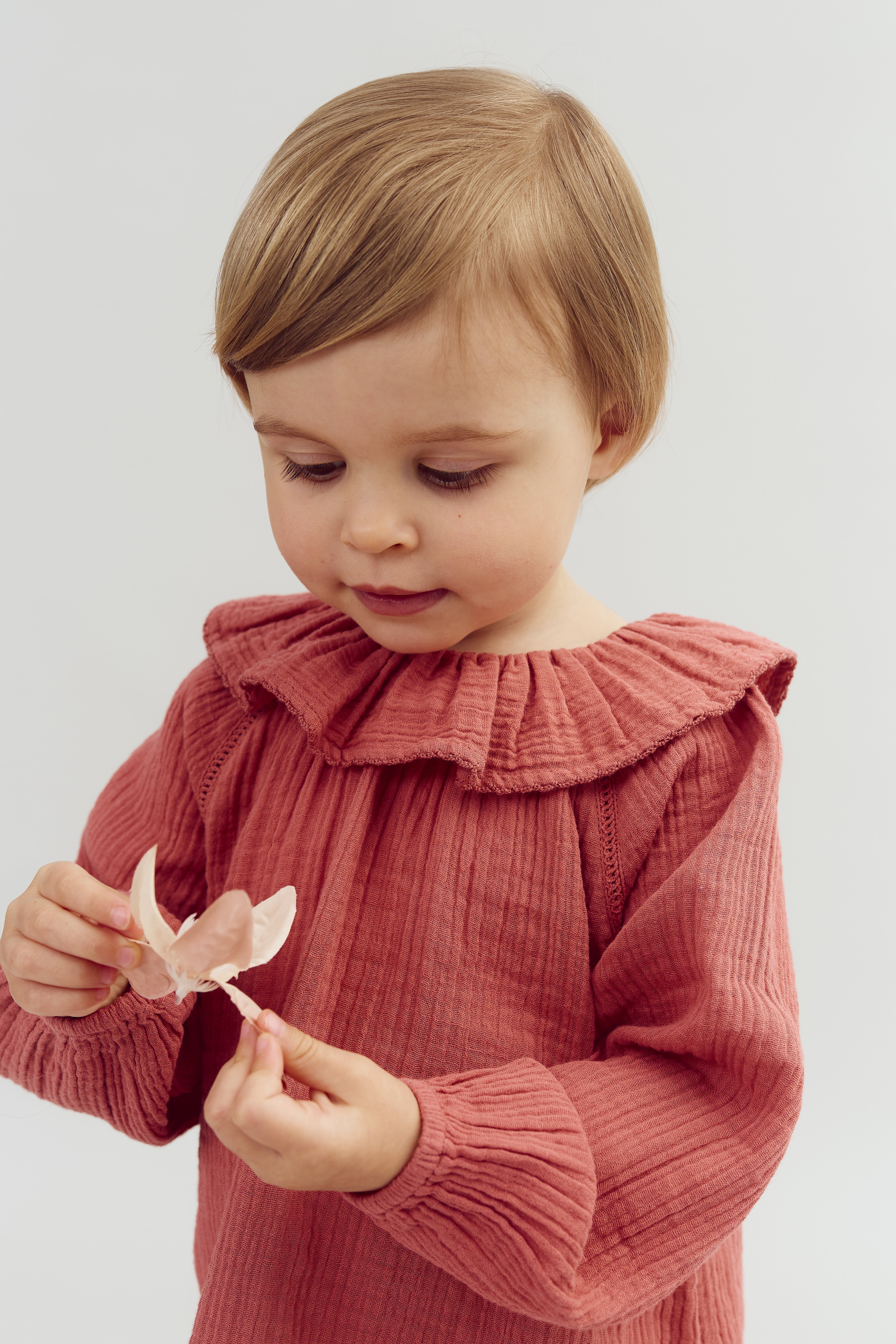 Musselinkragenbluse - Blush | 100288 Ella