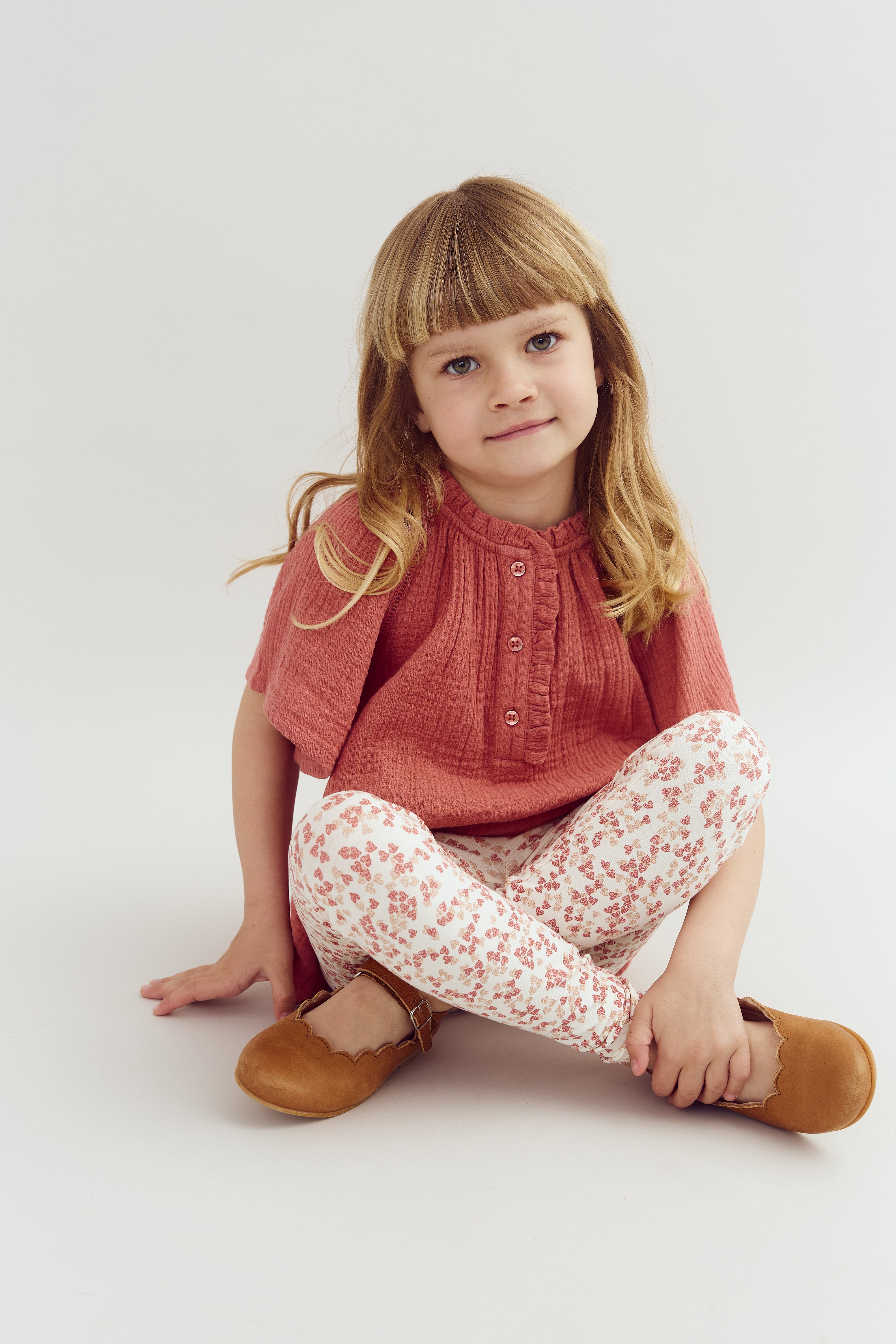 Musselin Bluse mit Knopfleiste - Blush | 100289 Ella