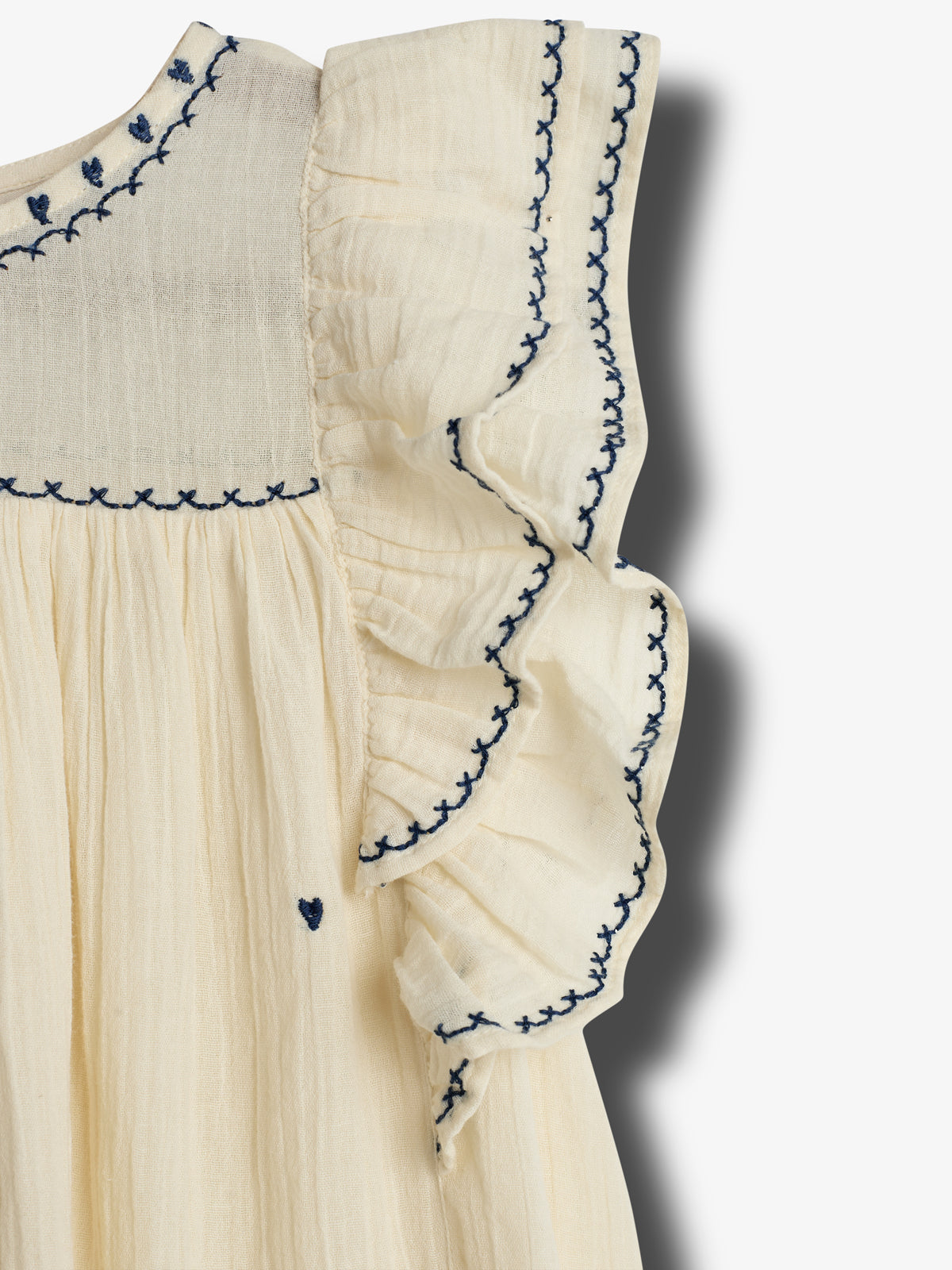 Kleid mit Kontraststickerei - Tween - Off White | 100481 Harper