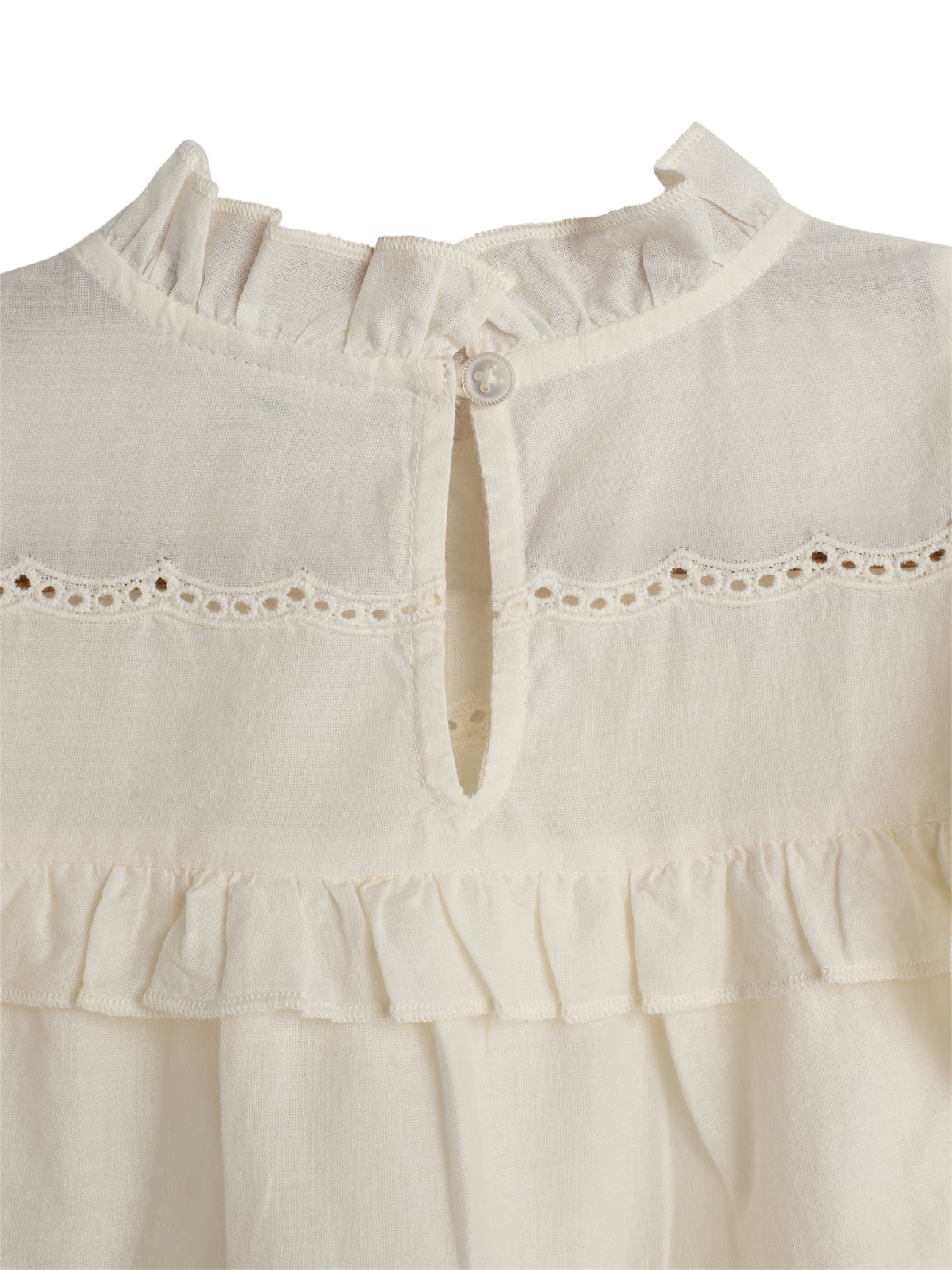 Ärmellose Rüschenbluse - Off White | 100486 Frida