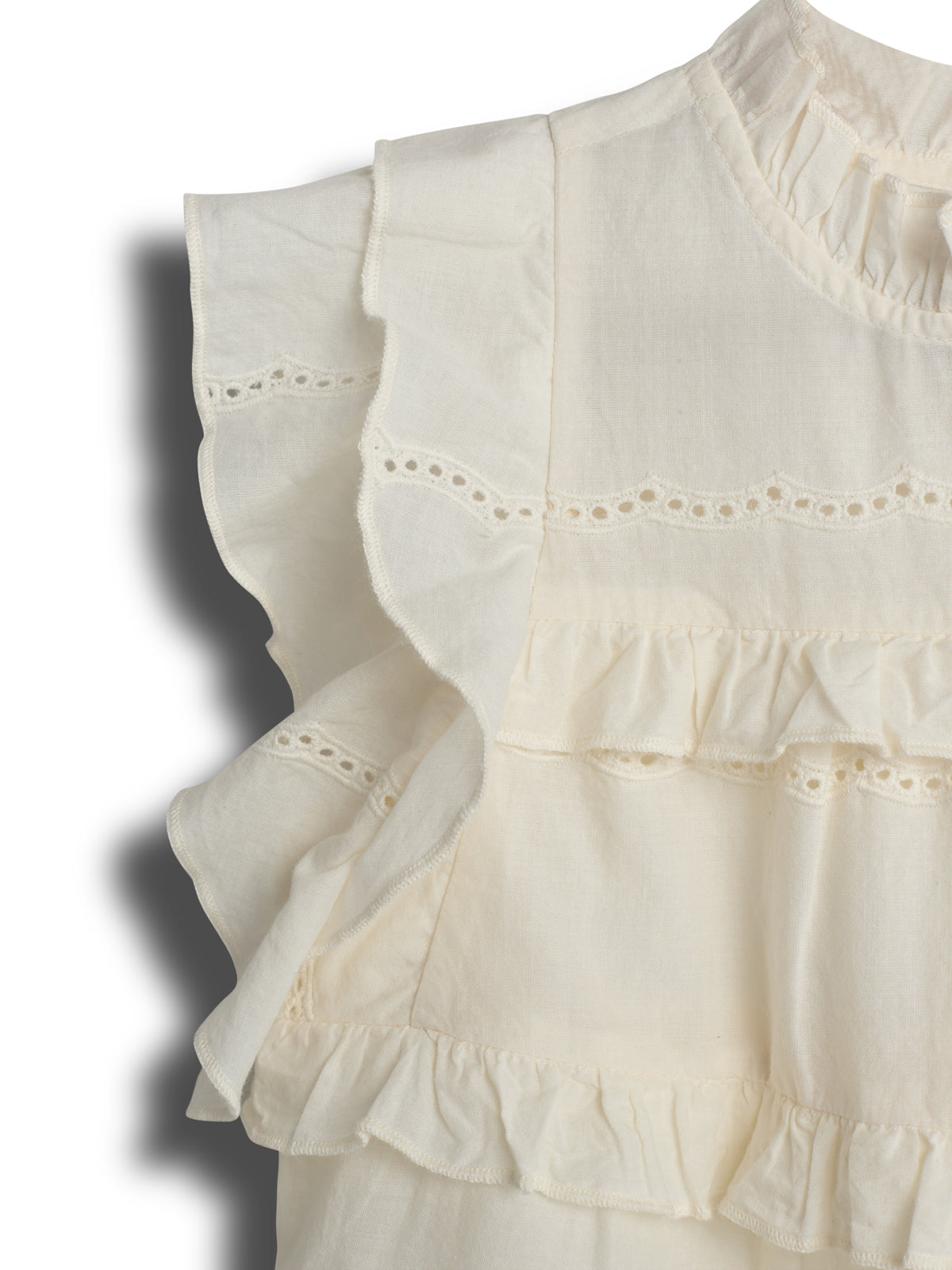 Ärmellose Rüschenbluse - Off White | 100486 Frida