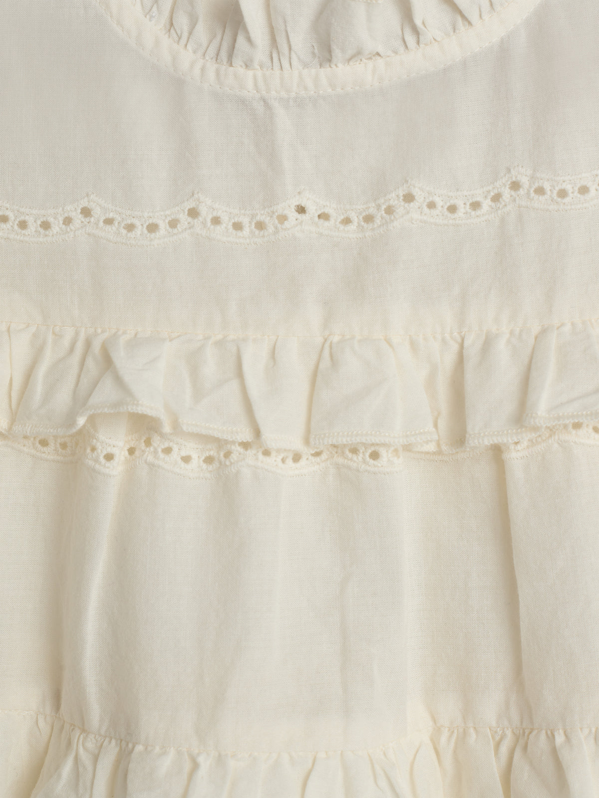 Ärmellose Rüschenbluse - Off White | 100486 Frida