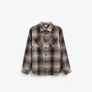 Kariertes Flanellhemd - Tween - Brown Navy Check | 100527 Henry