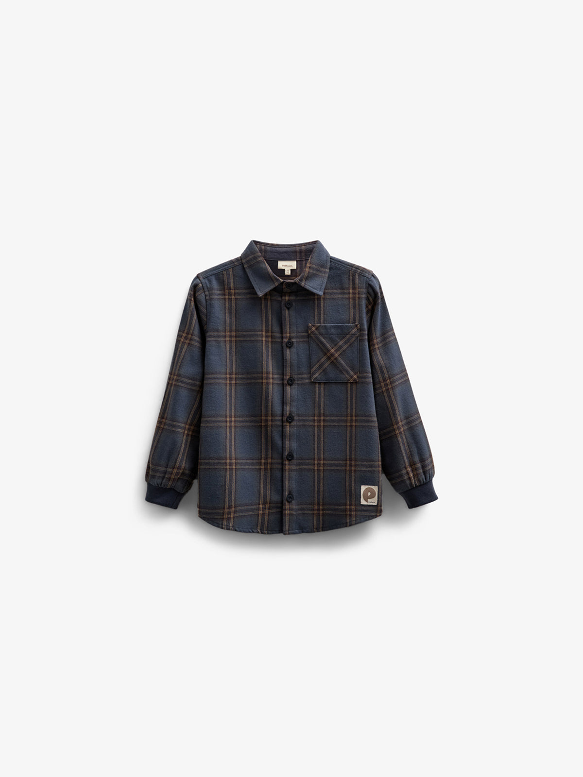 Kariertes Flanellhemd mit Rippbündchen - Kids - Navy Check | 100530 Henry