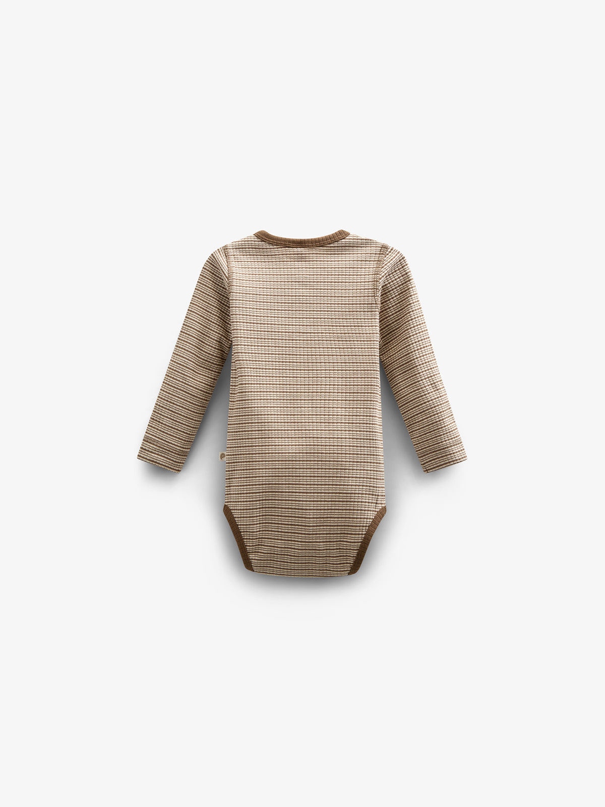 Langärmeliger Baumwoll-Ripp-Body - Kids - Coffee Stripe | 100559 Manson