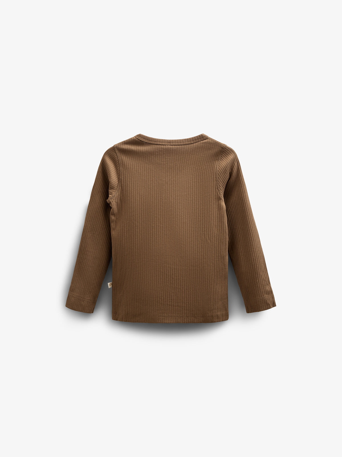 Langärmeliges T-Shirt aus Baumwollripp - Kids - Coffee | 100568 Manson