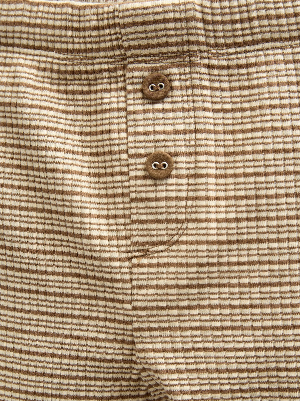 Baumwoll-Ripphose - Kids - Coffee Stripe | 100571 Manson