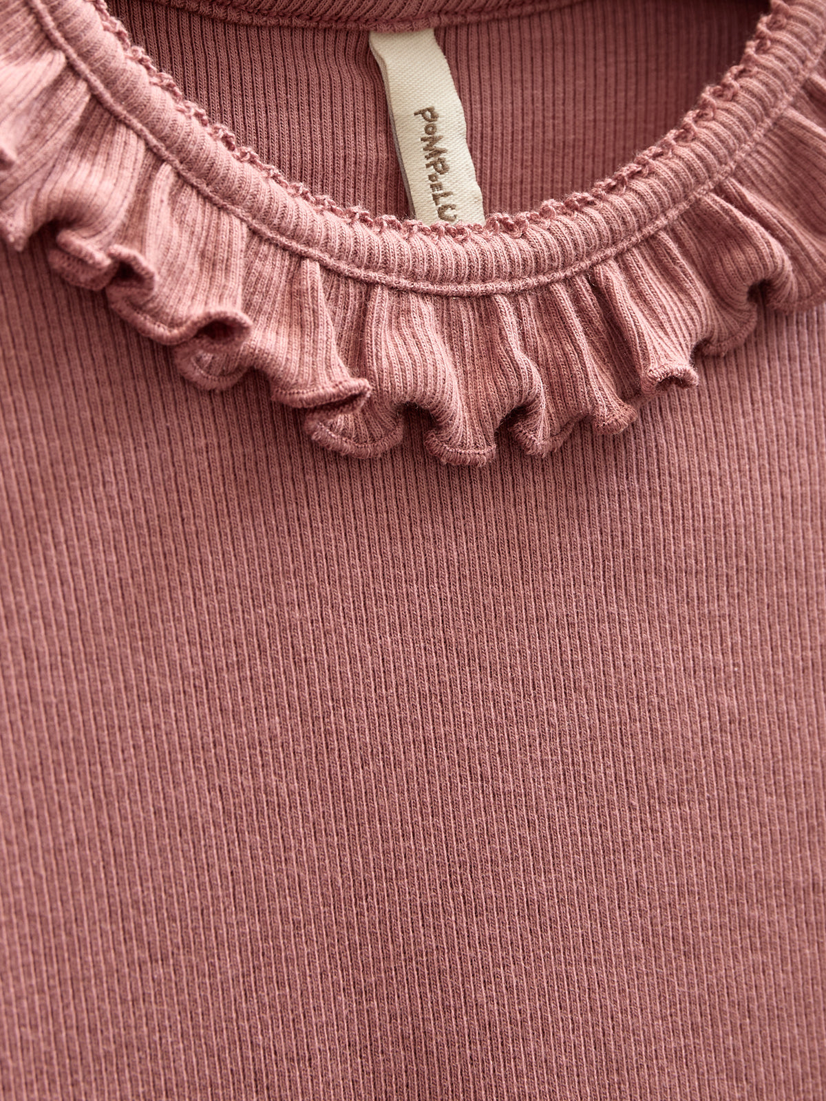 Langärmeliger Body aus Modalripp mit Picot-Rand - Kids - Old Rose | 100575 Mia