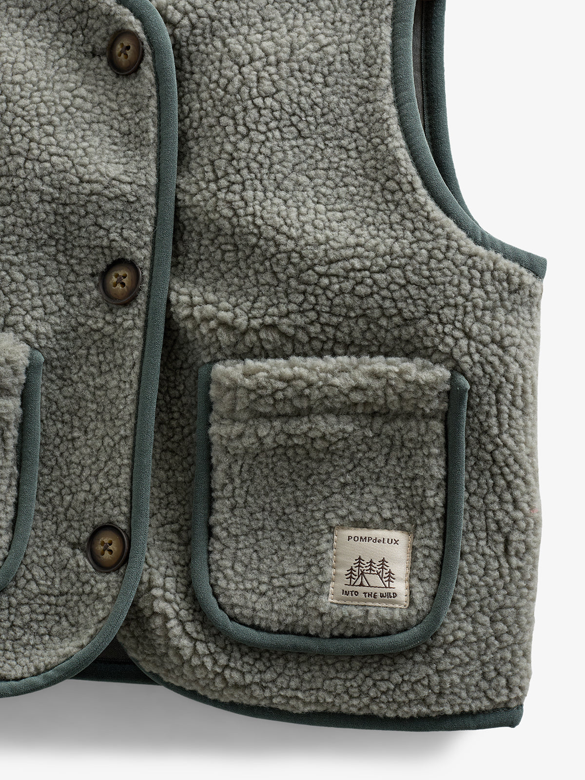 Teddyweste mit Knöpfen - Kids - Dusty Green | 100630 Mayfield