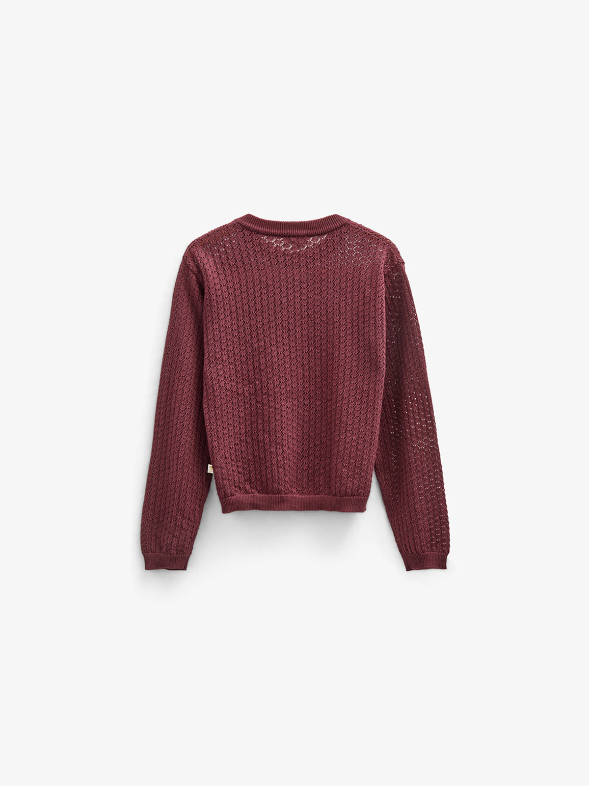 Baumwoll-Pointelle-Strickjacke - Tween - Burgundy | 100686 Esme