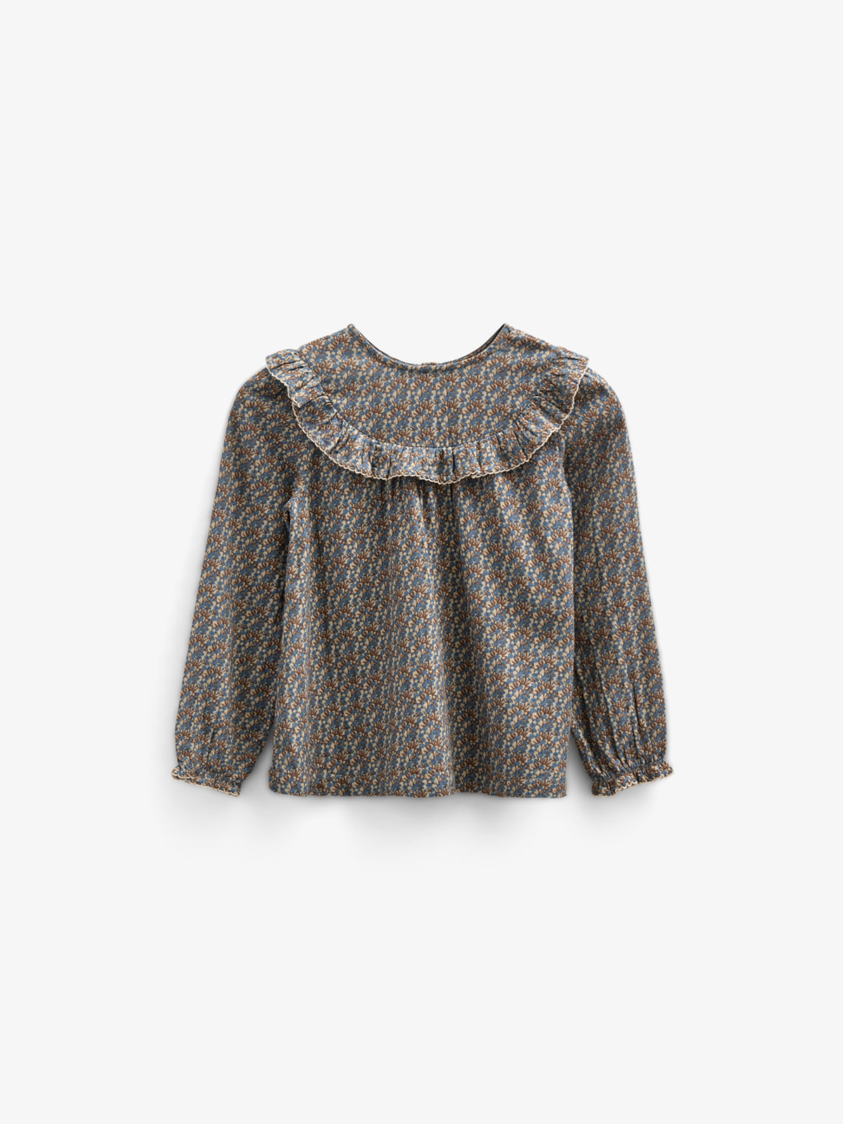 Bedruckte Zwei-Wege-Bluse aus doppelter Gaze - Tween - Blue / Brown | 100730 Maggie