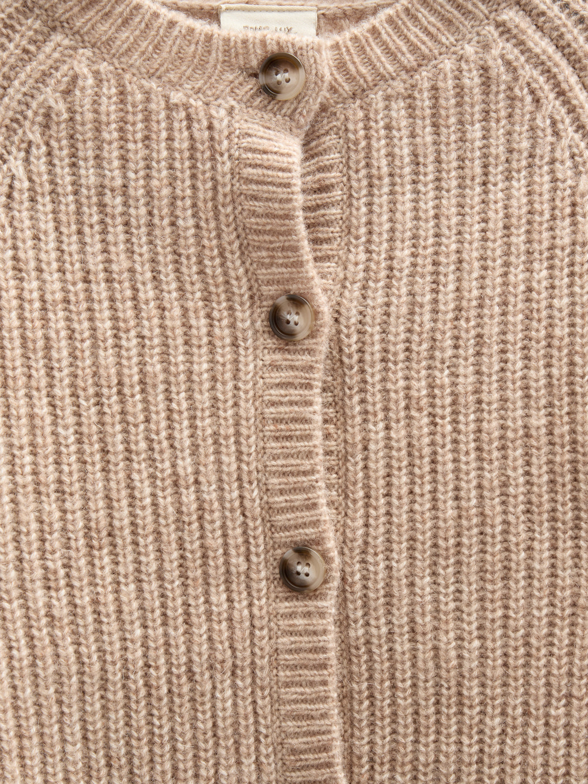 unisex Strickjacke in Wollmischung - Kids - Beige Melange | 100748 Cork
