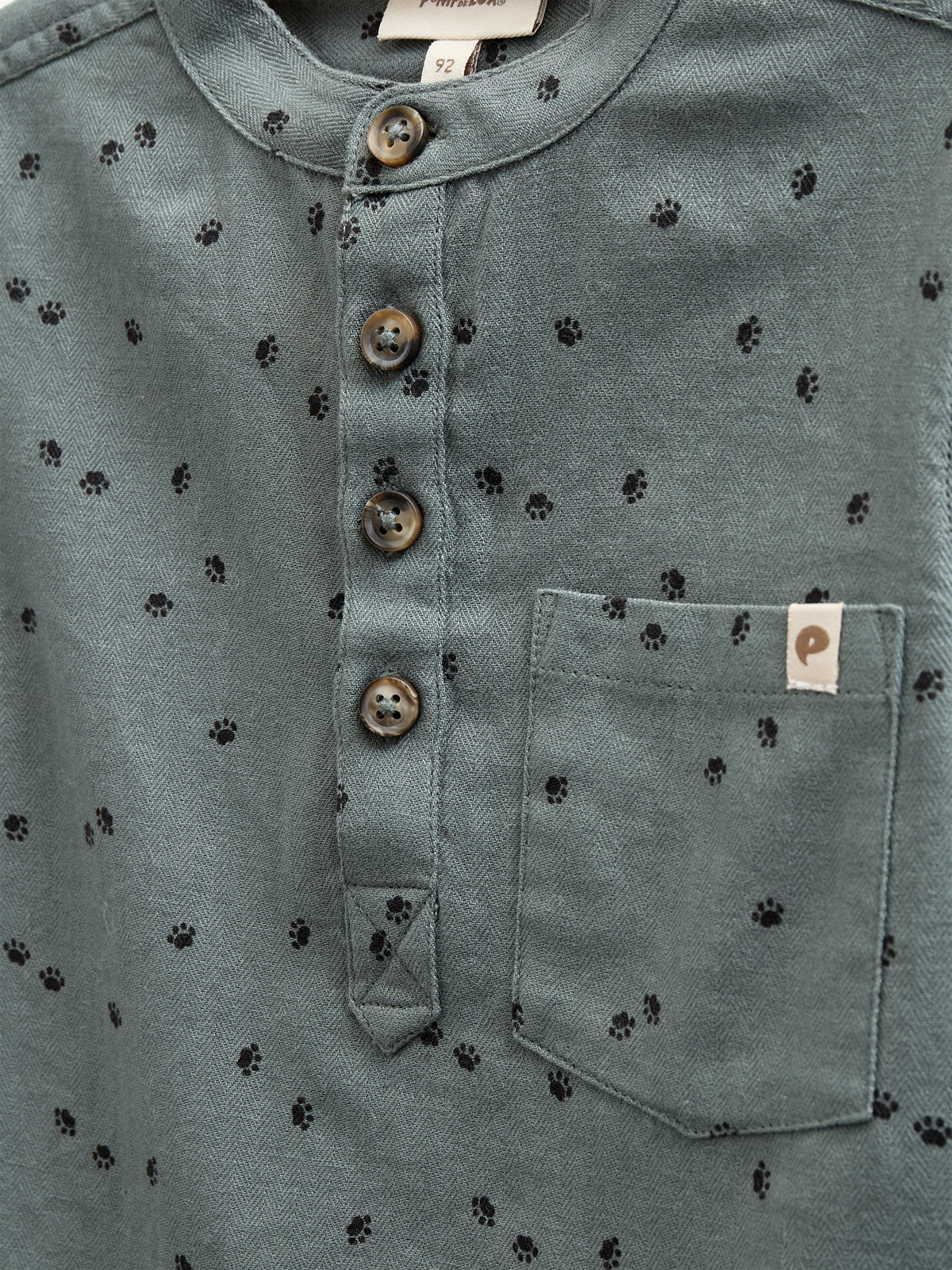 Hemd aus Baumwolle mit Druck - Kids - Dark Dusty Green | 100761 Edward