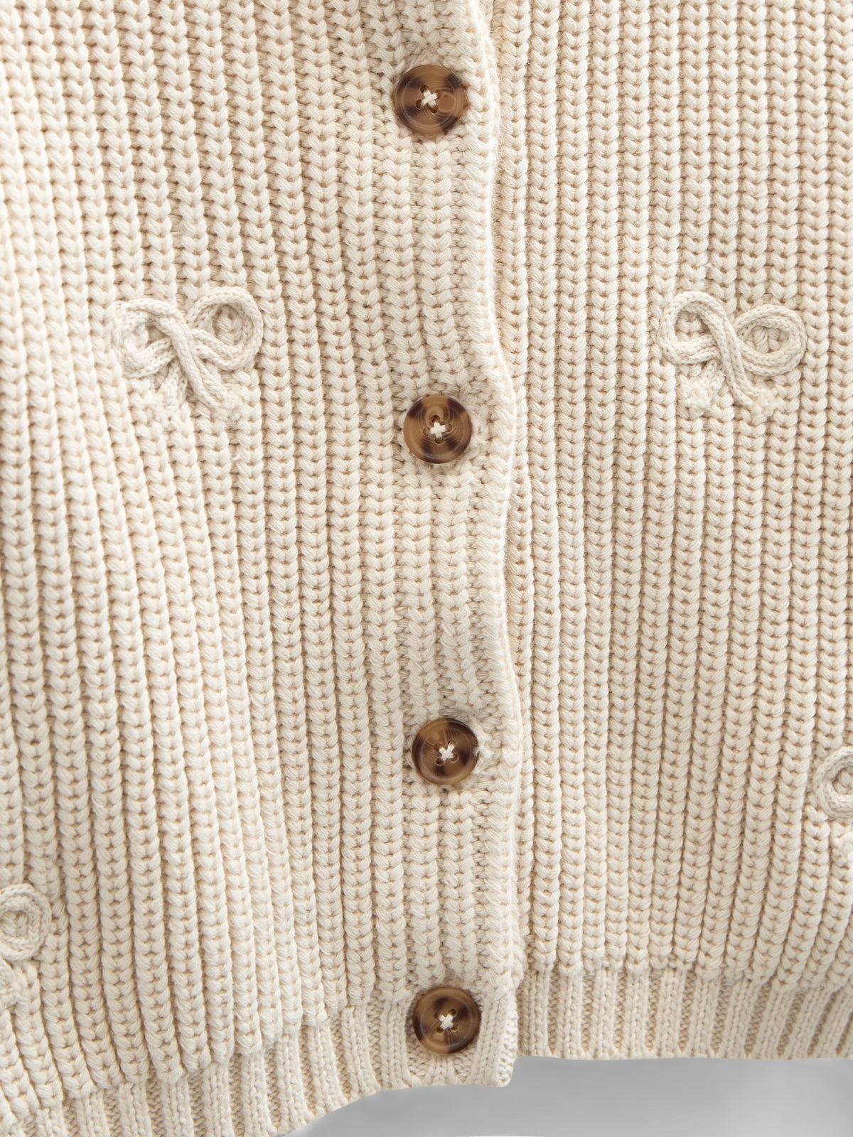 Baumwollstrickjacke mit Schleifen - Kids - Nature | 100790 Freya