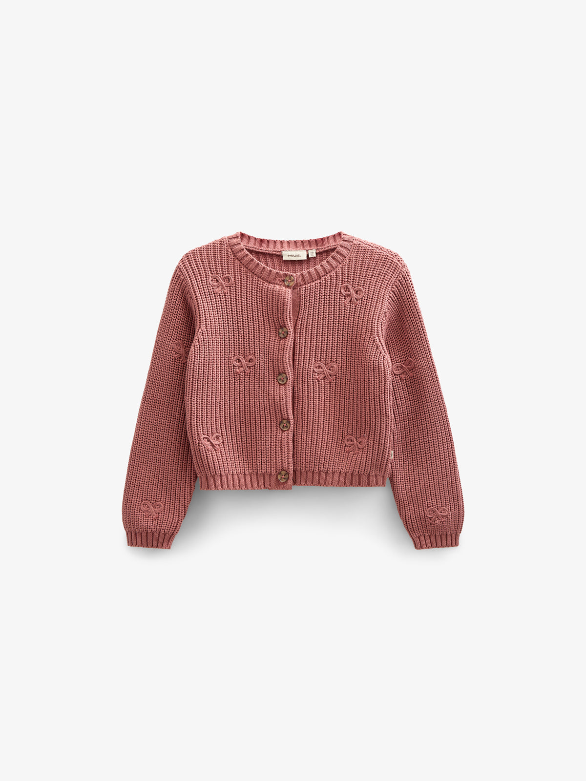 Baumwollstrickjacke mit Schleifen - Tween - Old Rose | 100793 Freya