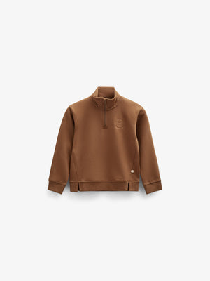 Sweatshirt mit halbem Reißverschluss - Tween - Coffee | 100809 Tristan