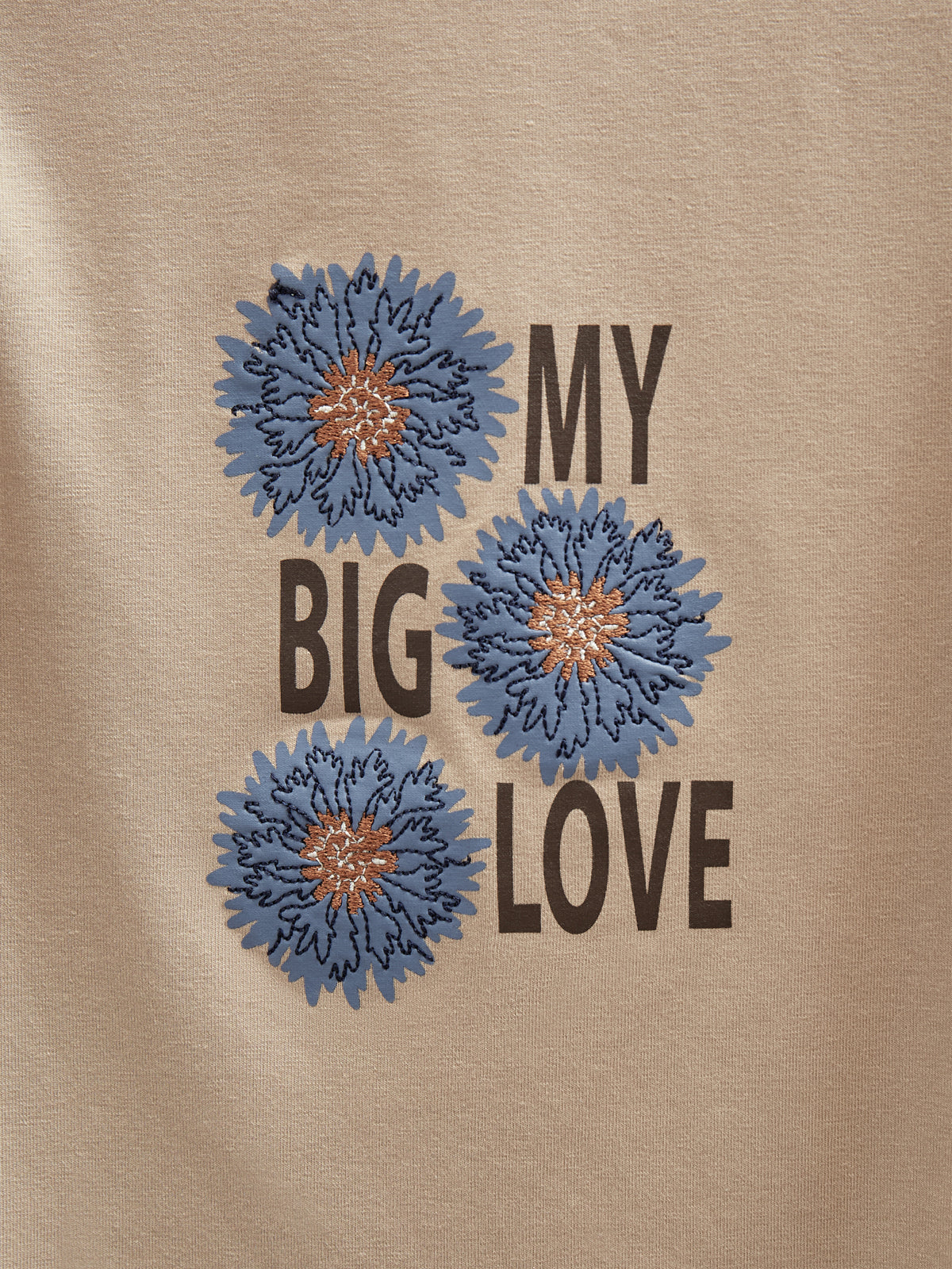 Jersey-Bluse mit Rüschenärmeln und Frontprint - Kids - Caffe Latte | 100842 Demi