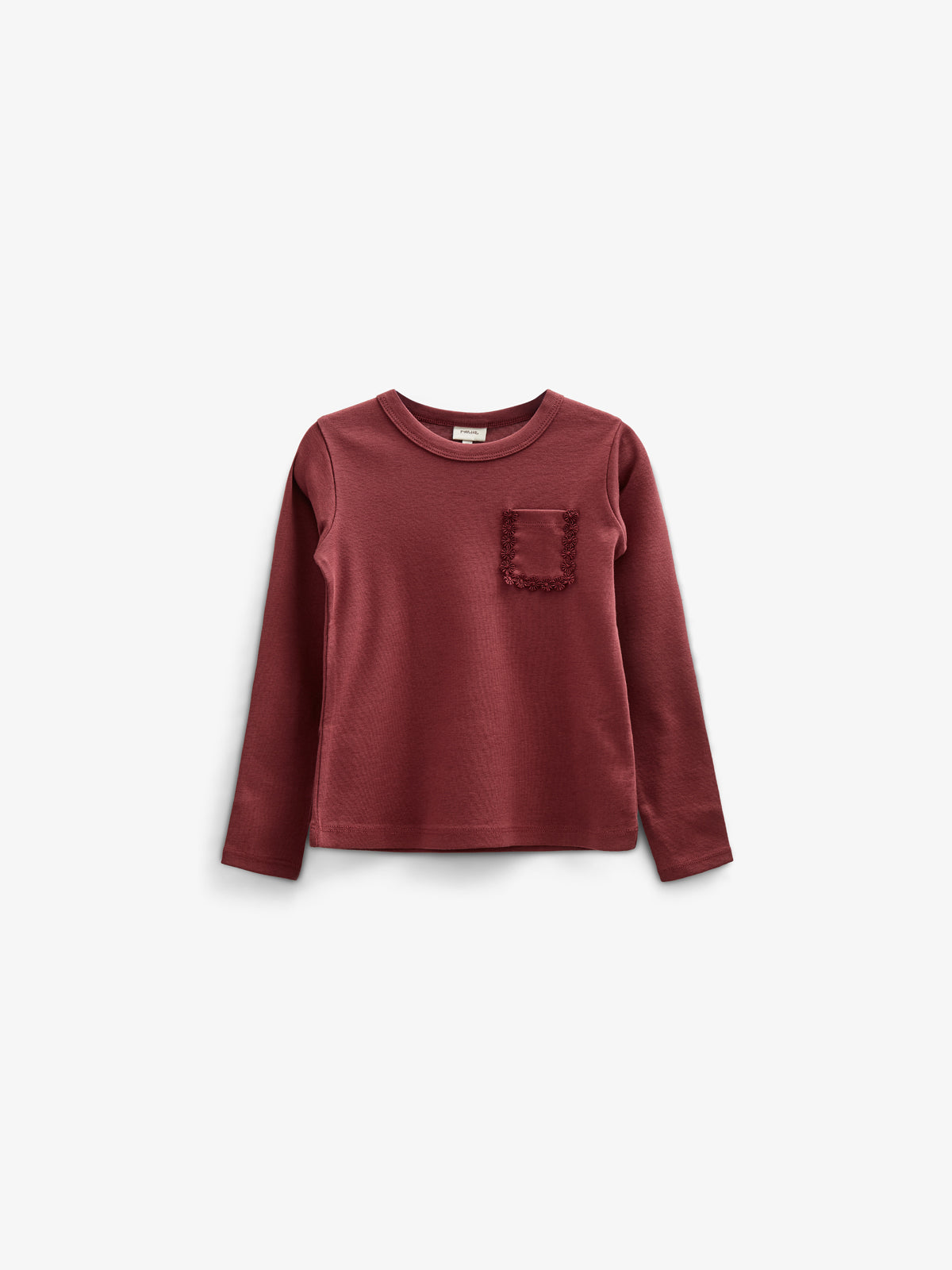 Langarm-T-Shirt mit Brusttasche - Tween - Burgundy | 100869 Sienna