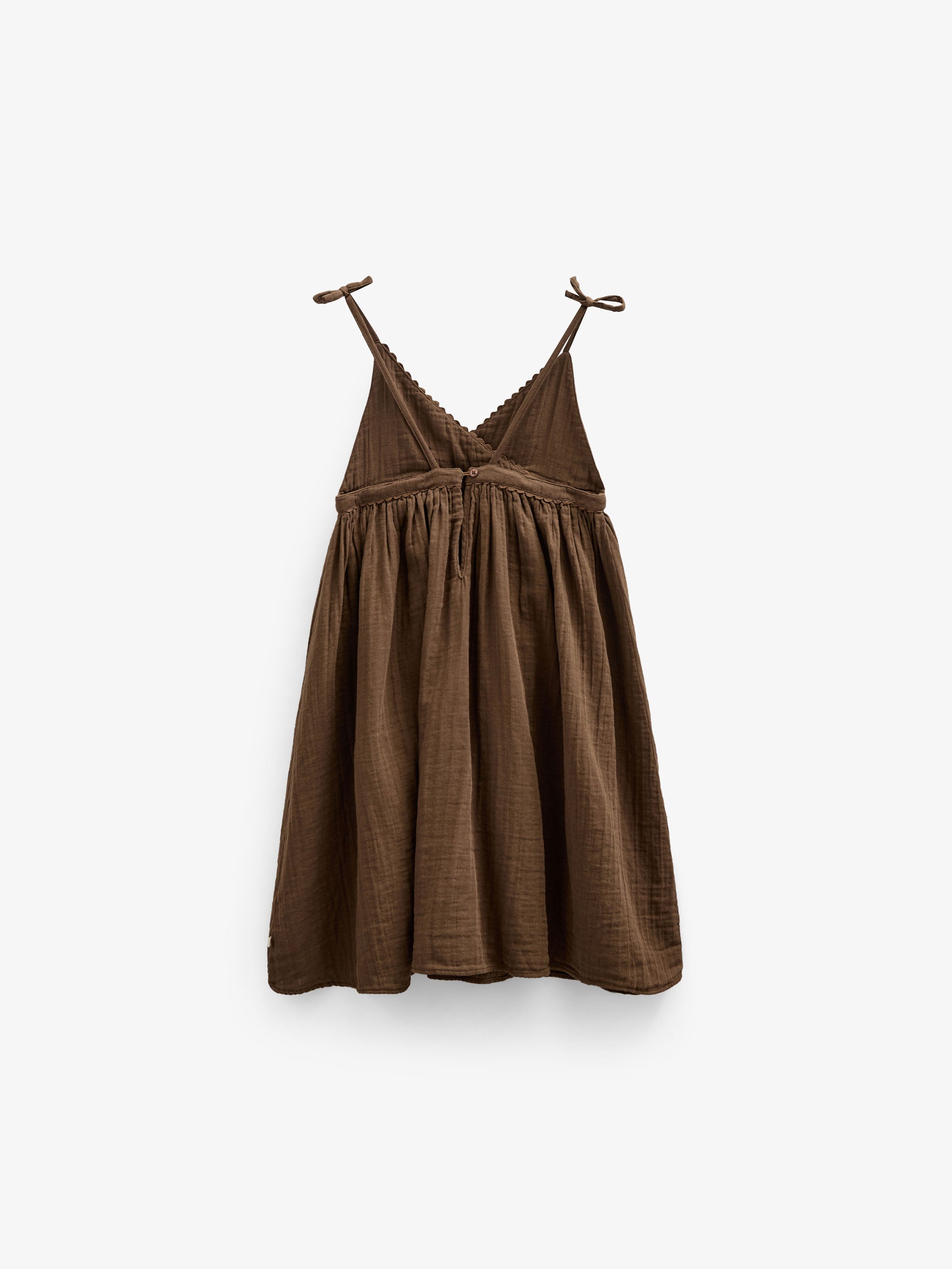 Gaze-Trägerkleid - Tween - Dark Brown | 100910 Jasmine