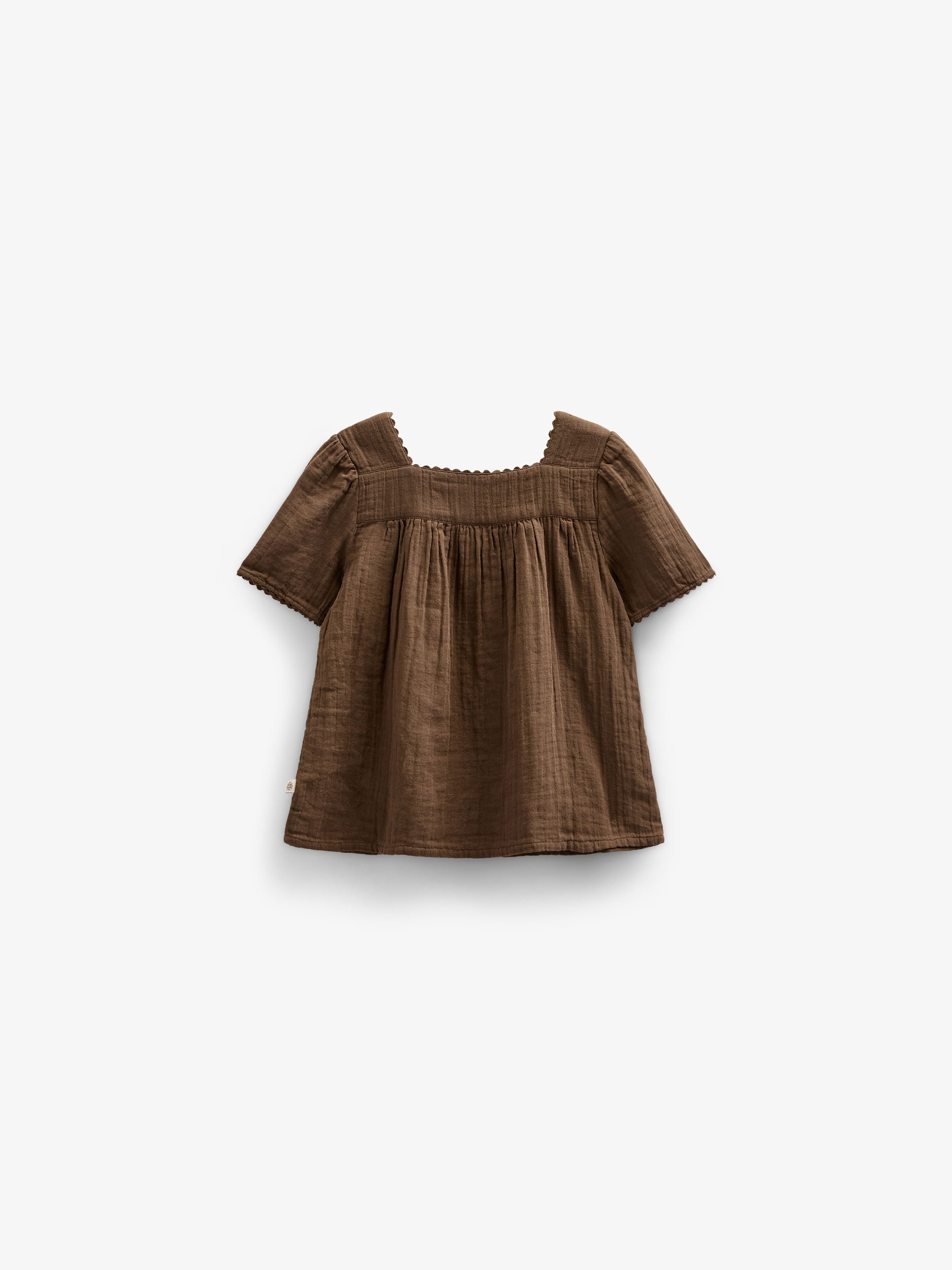 Gauze-Bluse mit Kurzen Ärmeln - Kids - Dark Brown | 100916 Jasmine