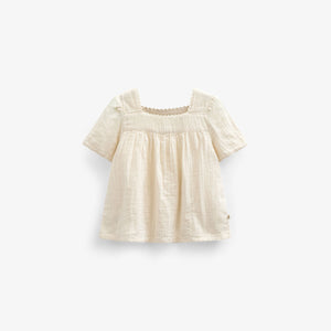Kurzärmelige Bluse aus Gauze - Tween - Off White | 100919 Jasmine