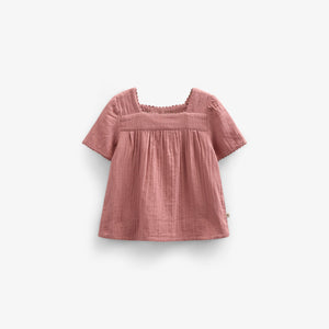 Kurzärmelige Bluse aus Gaze - Tween - Old Rose | 100921 Jasmine