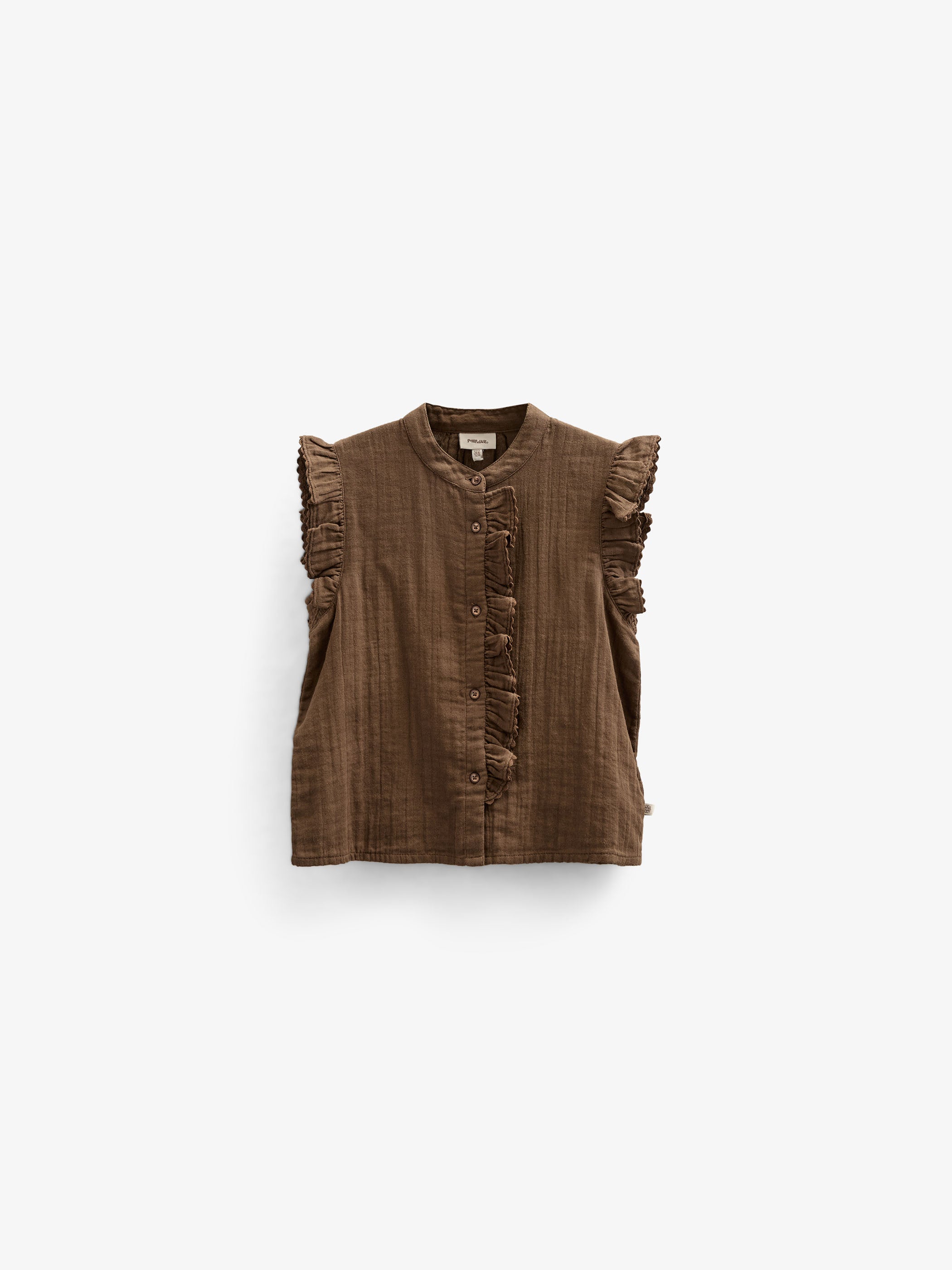 Ärmelloses Top aus Gaze - Tween - Dark Brown | 100929 Jasmine