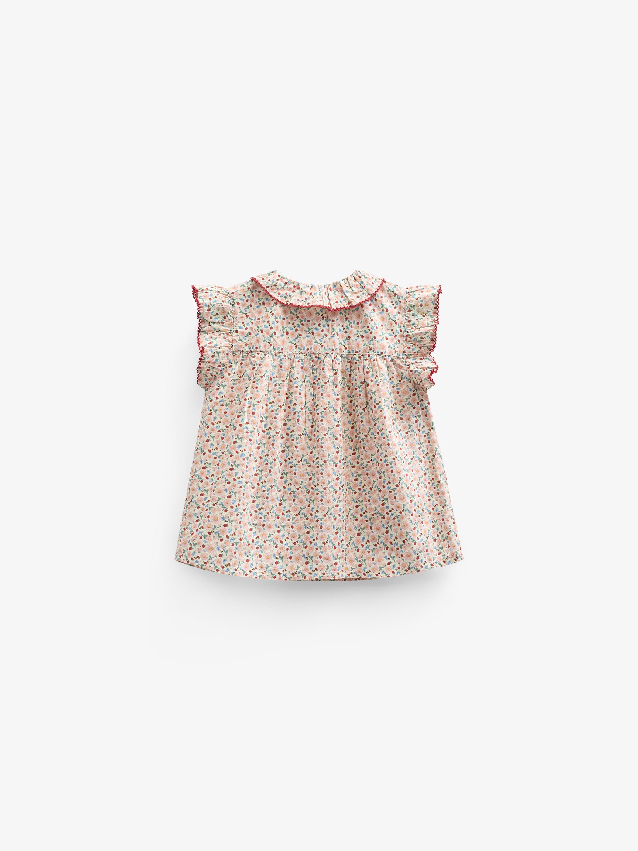 Poplin-Top mit Blumenmuster und Rüsche - Kids - Rose | 100948 Poppy