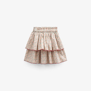 Poplin-Rock mit Blumenmuster und Rüsche - Tween - Rose | 100953 Poppy