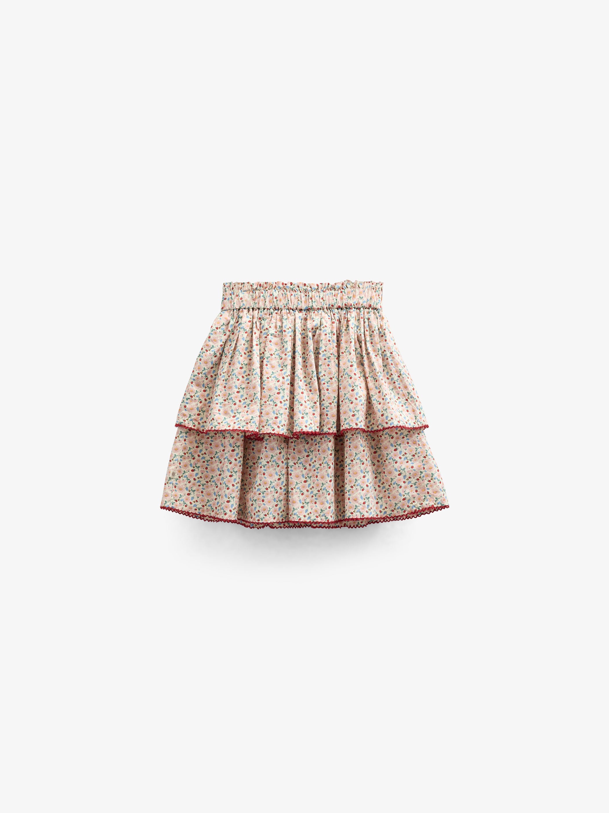 Poplin-Rock mit Blumenmuster und Rüsche - Tween - Rose | 100953 Poppy