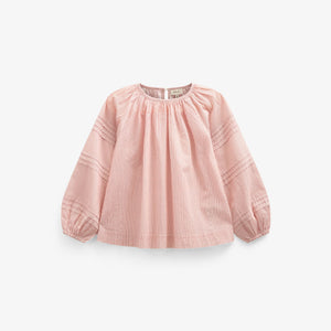 Langärmelige Gestreifte Bluse - Tween - Offwhite/Cherry Red | 100991 Willa