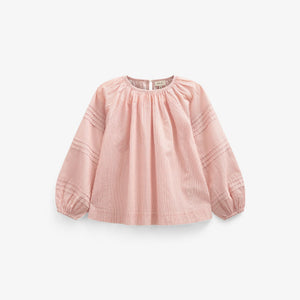 Langärmelige Gestreifte Bluse - Tween - Offwhite/Cherry Red | 100991 Willa