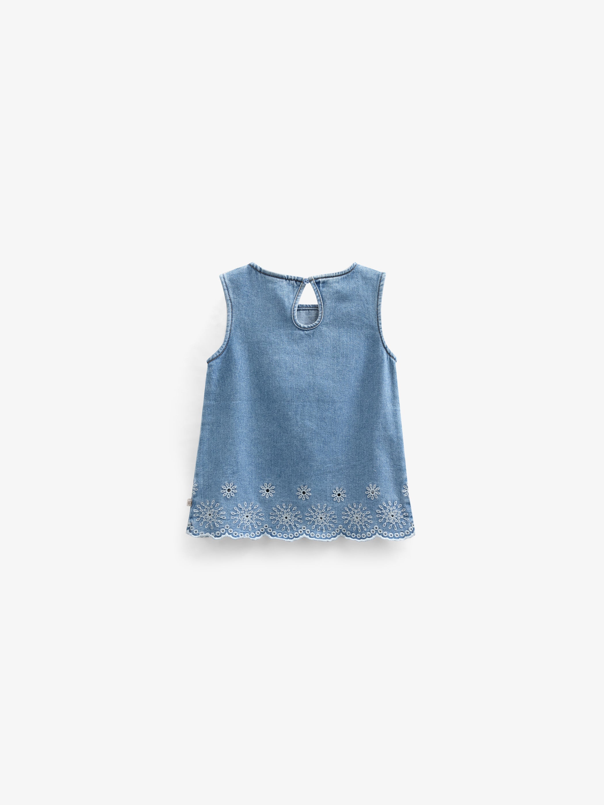 Besticktes Denim-Top - Kids - Light Blue Denim | 101020 Vera