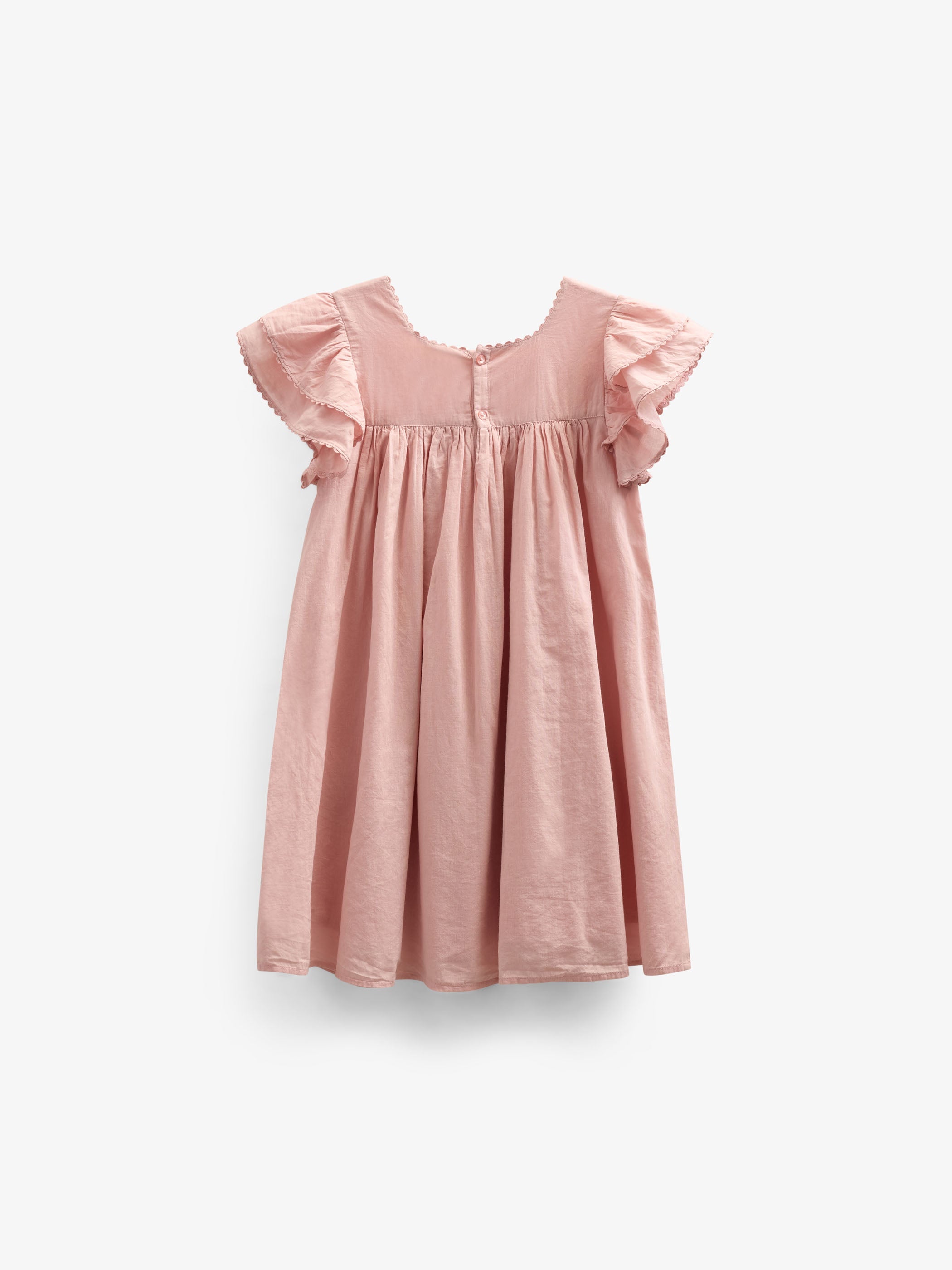 Baumwollkleid mit Zick Zack Rüsche - Kids - Rose Tan | 101034 Alma