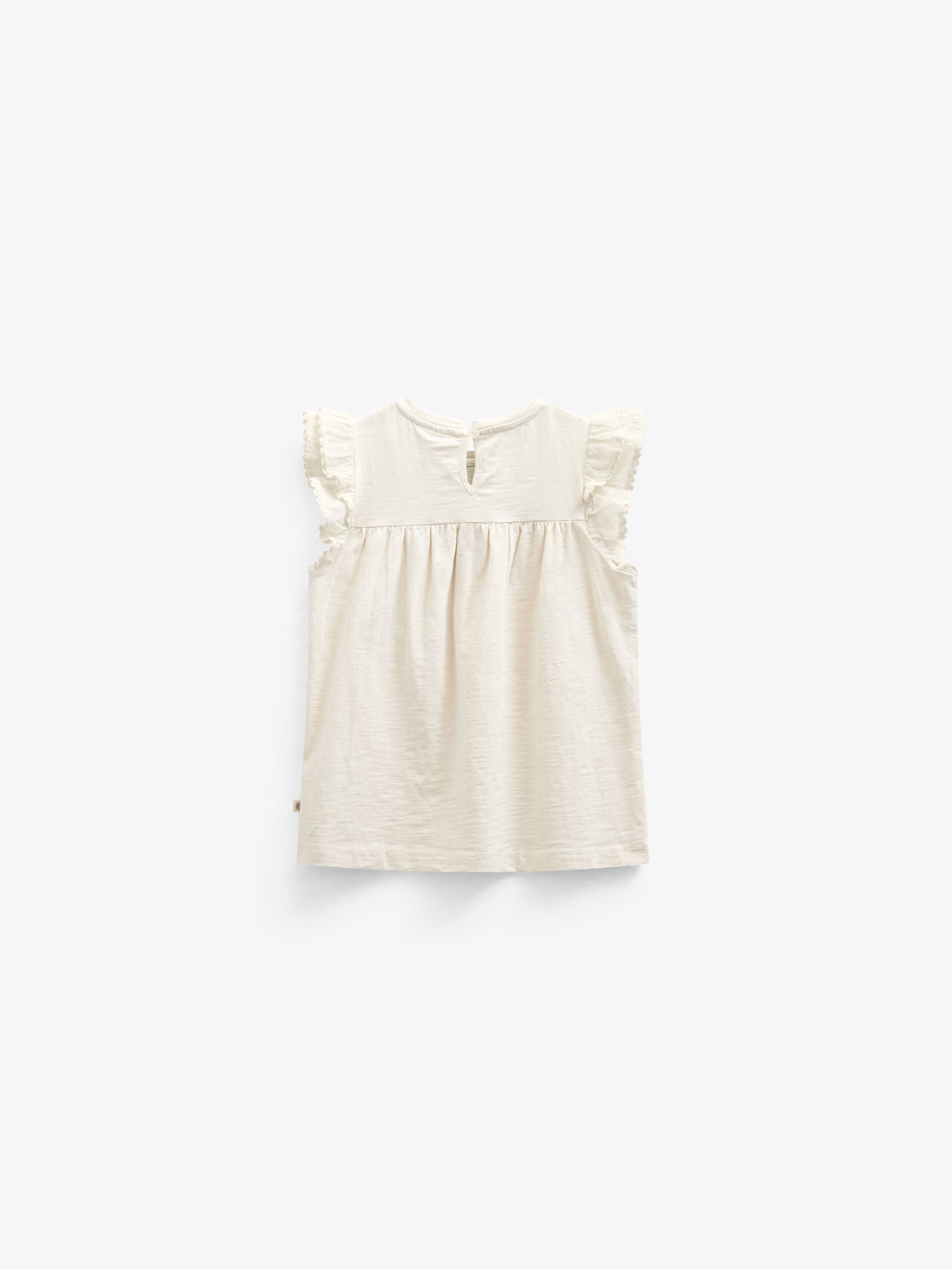 Jerseybluse mit Zick Zack Rüsche - Kids - Offwhite | 101040 Gabriella