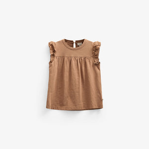 Jerseybluse mit Zick Zack Rüsche - Tween - Coconut | 101072 Gabriella