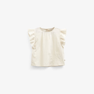 Popelinebluse mit Stickerei - Kids - Offwhite | 101043 Barbara