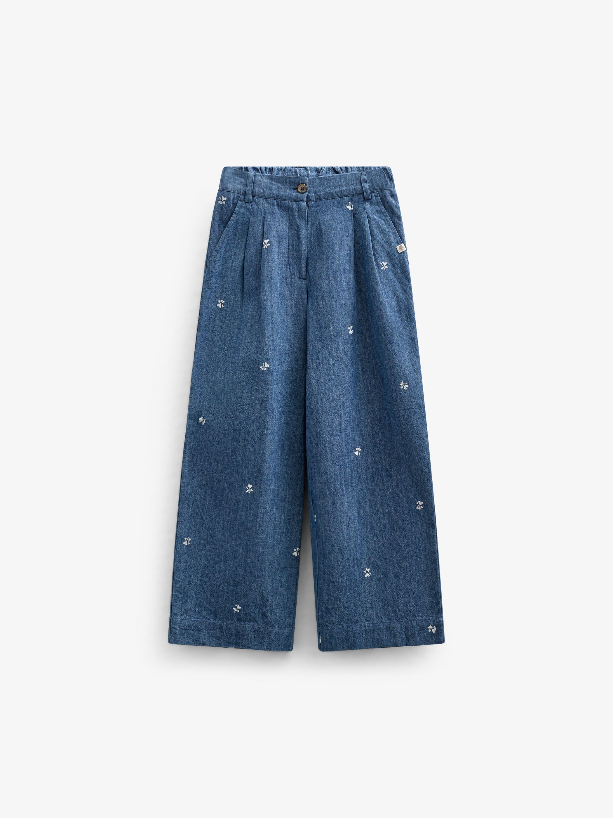 Bestickte Leichte Denim-Hose - Kids - Blue Denim | 101050 Isabella