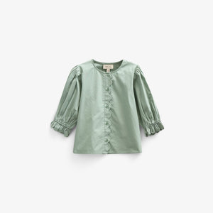 Popelinebluse mit Muschelkante - Kids - Dusty Green | 101047 Joy