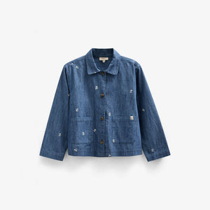 Bestickte Leichte Denim-Hemdenjacke - Kids - Blue Denim | 101051 Isabella