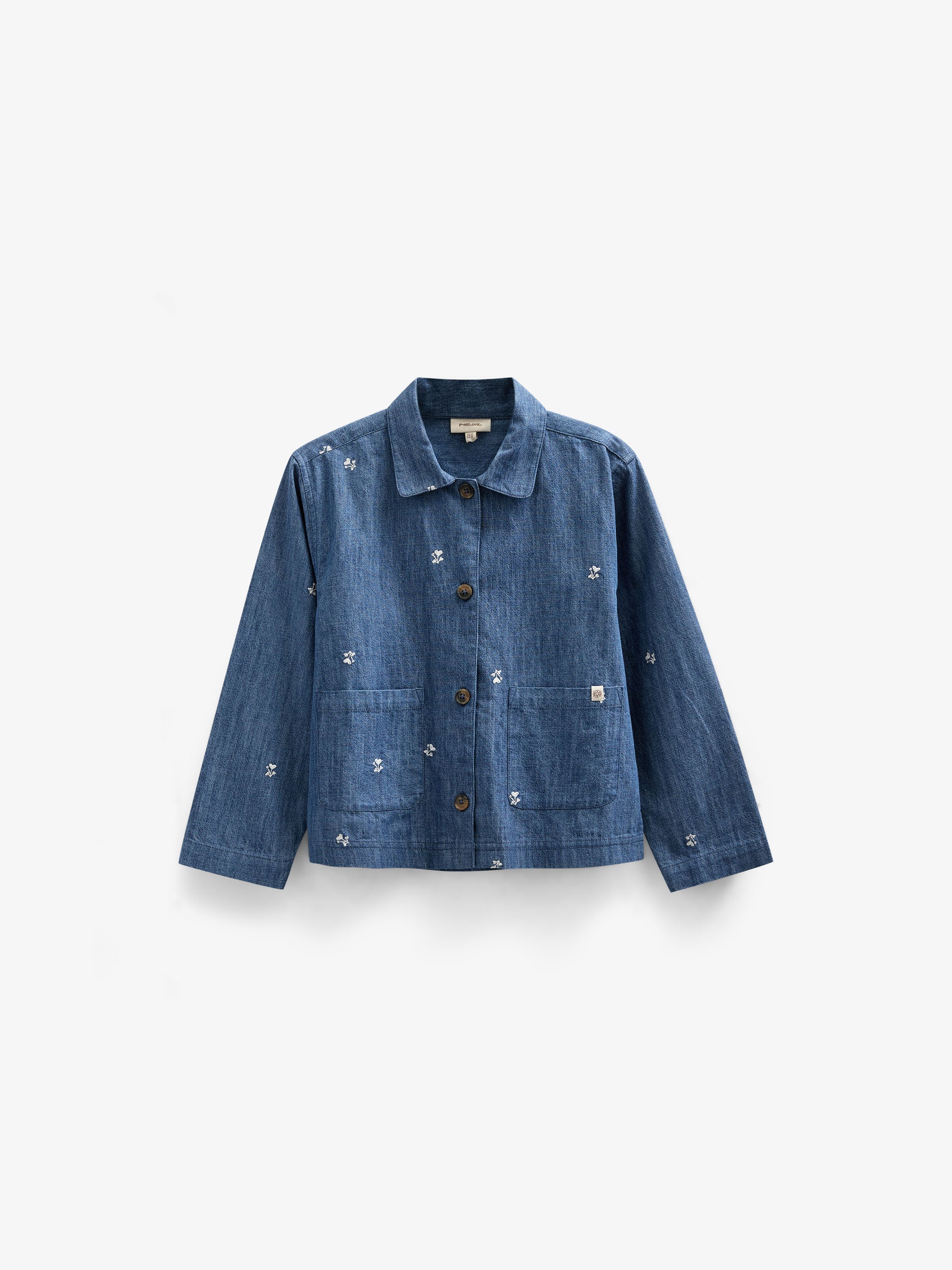 Bestickte Leichte Denim-Hemdenjacke - Tween - Blue Denim | 101082 Isabella