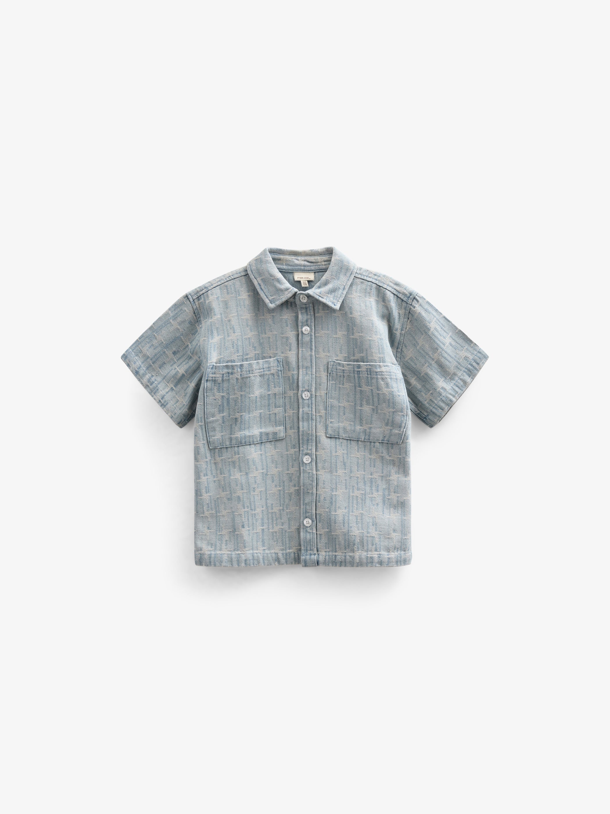 Jacquard Denim Kurzarmhemdjacke - Tween - Blue Denim | 101093 Kyle