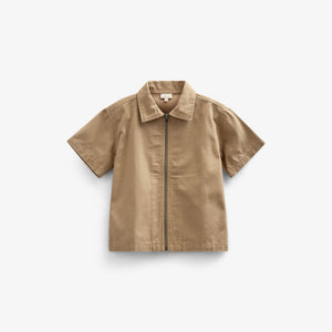 Canvas-Hemdjacke mit Reißverschluss - Kids - Khaki | 101124 Isack