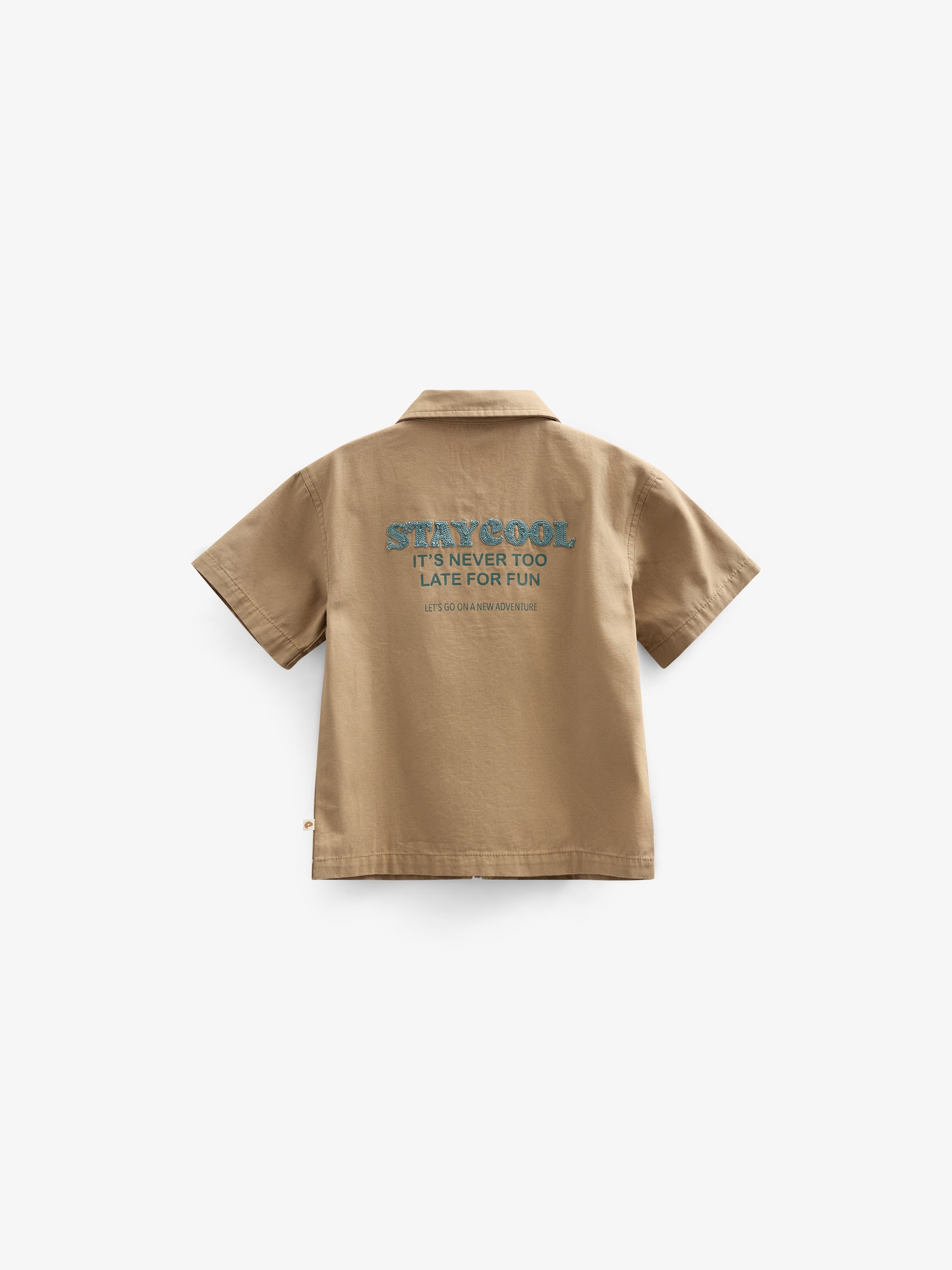 Canvas-Hemdjacke mit Reißverschluss - Kids - Khaki | 101124 Isack