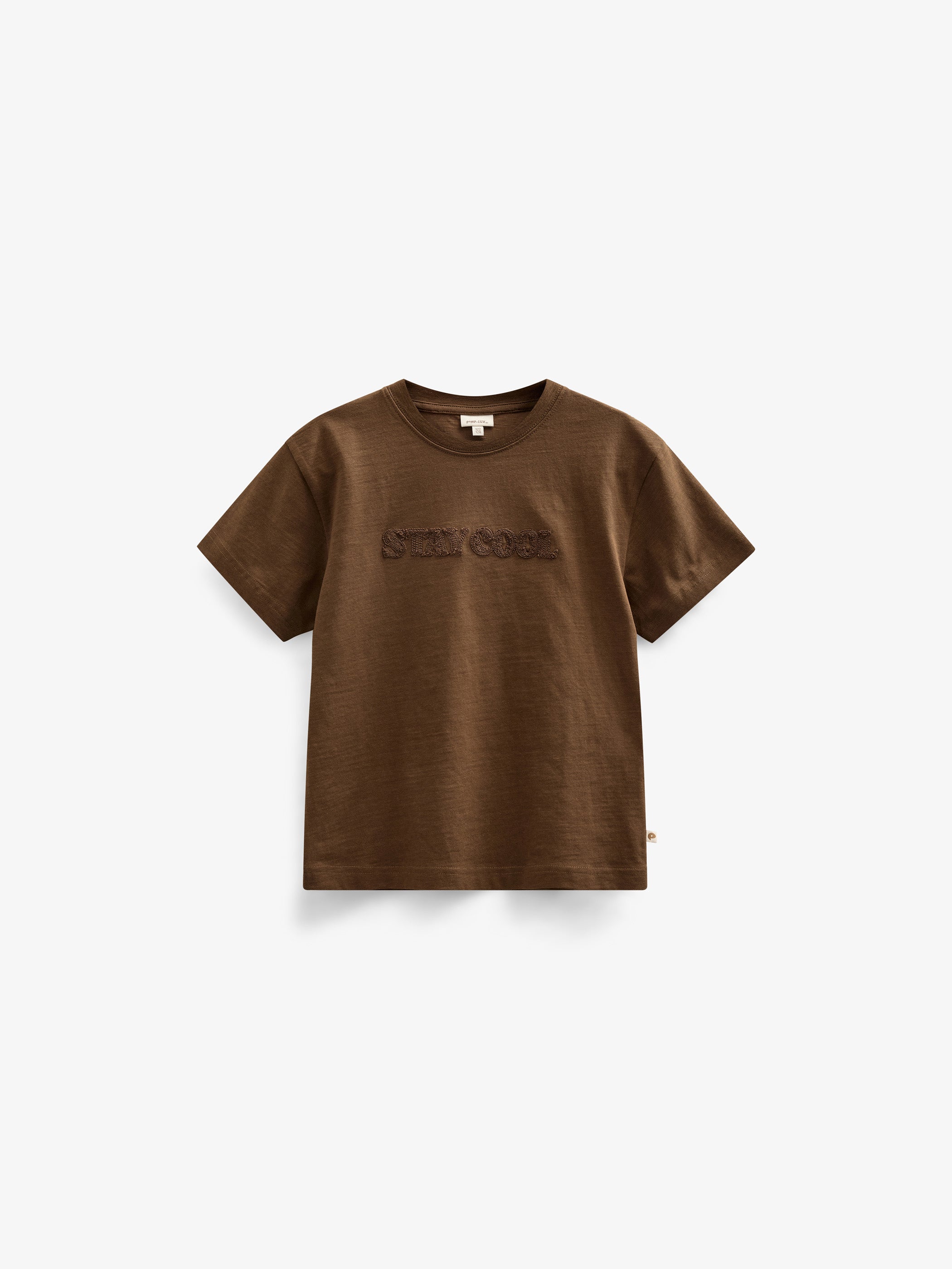 Slub-Jersey T-Shirt mit Stickerei - Tween - Dark Brown | 101158 Villum