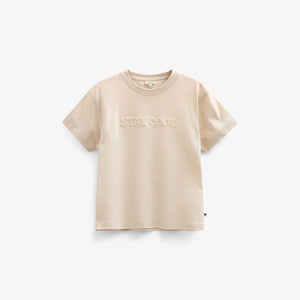 Slub-Jersey Stickerei T-Shirt - Tween - Off White | 101160 Villum
