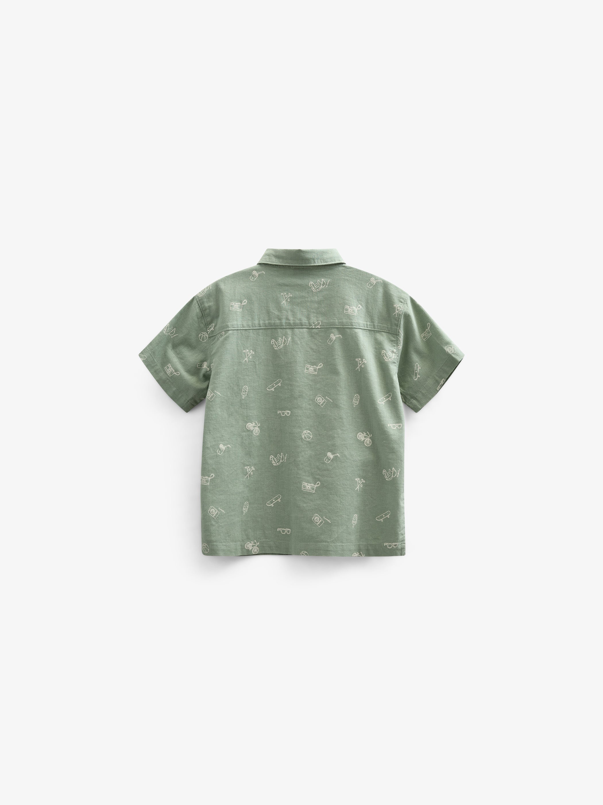 Bedrucktes Leinenmix Hemd - Kids - Dusty Green | 101165 William